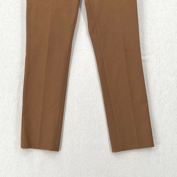 JOSEPH Zoom Gabardine Stretch Trouser Pants Womens 4 Camel Tan Slim Straight Leg - Picture 6 of 15